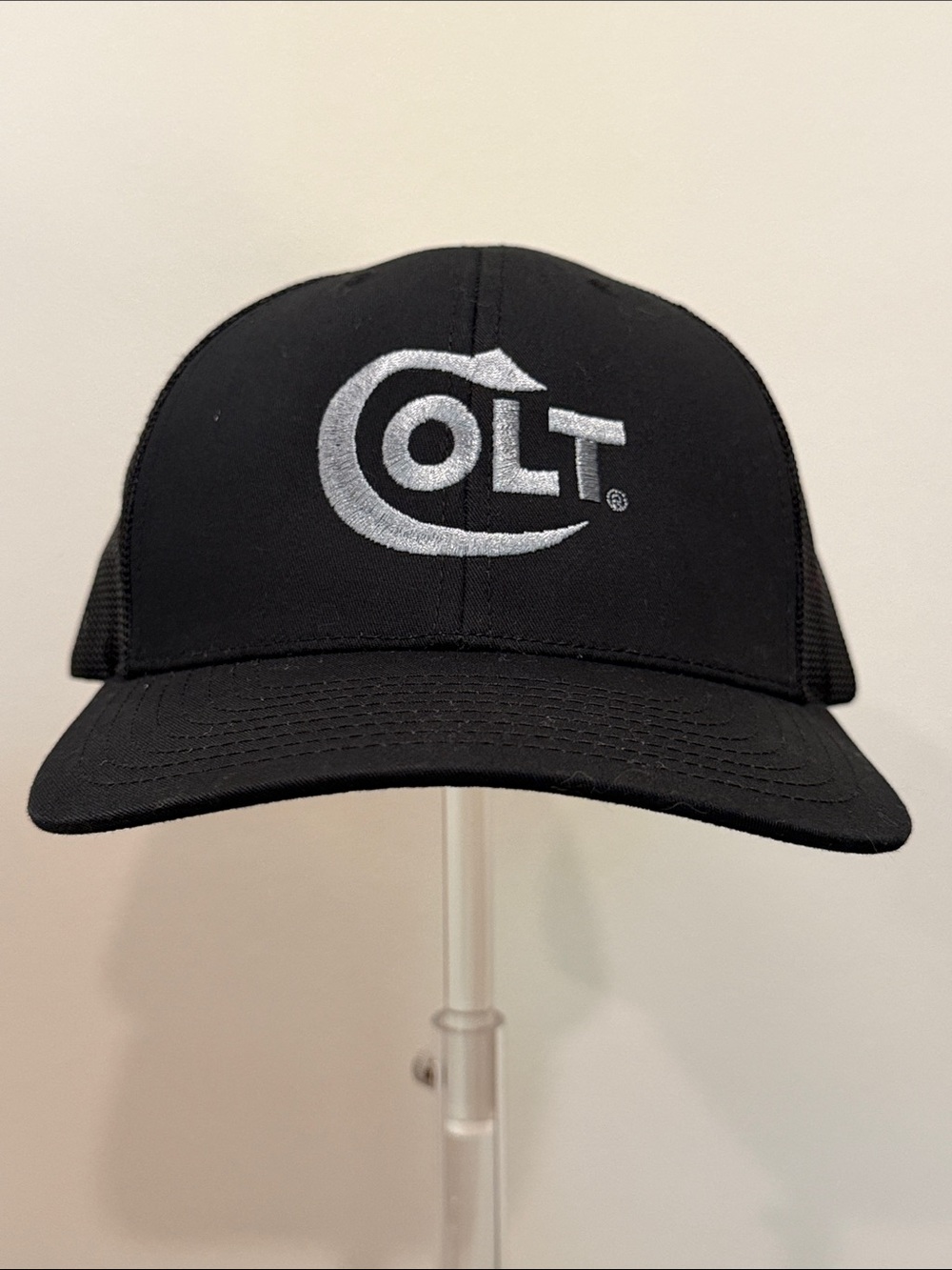 Black Trucker Cap with Embroidered Logo